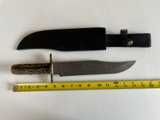 Parker-Edwards Randall Gilbreath Bowie Knife w/Damascus Blade & Stag Handle SN#623