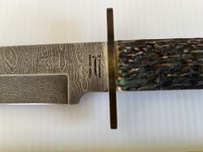 Parker-Edwards Randall Gilbreath Bowie Knife w/Damascus Blade & Stag Handle SN#295
