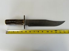 Parker-Edwards Randall Gilbreath Bowie Knife w/Damascus Blade & Stag Handle SN#295