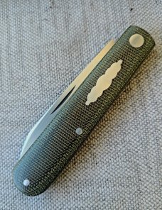 T A Davison Straight Spear Shadow...3 11/16" closed..OD canvas. .Cpm154..jeweled liners..#2385