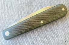 T A Davison Straight Spear Shadow...3 11/16" closed..OD canvas. .Cpm154..jeweled liners..#2385