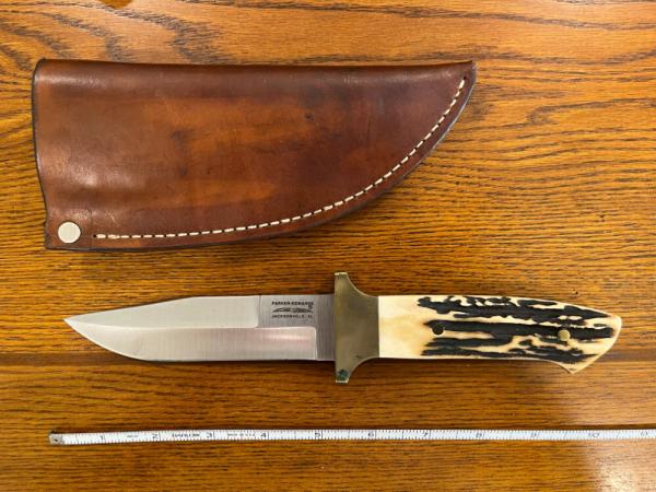 Parker-Edwards Randall Gilbreath Drop Point Fighting Bowie Knife w/440C Stainless Blade & Stag Handl