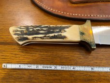 Parker-Edwards Randall Gilbreath Drop Point Fighting Bowie Knife w/440C Stainless Blade & Stag Handl