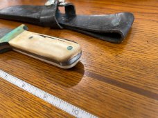 Parker-Edwards Randall Gilbreath Drop Point Fighting Bowie Knife w/Damascus Blade & Bone SN#454
