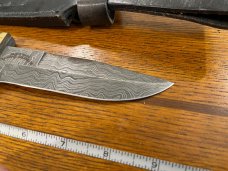 Parker-Edwards Randall Gilbreath Drop Point Fighting Bowie Knife w/Damascus Blade & Bone SN#454