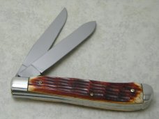 Parker Frost Surgical Steel Japan Bone American Indians Geronimo Slimline Trapper Knife 1 of 1200