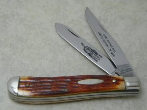 Parker Frost Japan Bone American Indians Chief Sitting Bull Slimline Trapper Knife 1 of 1200