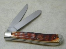 Parker Frost Japan Bone American Indians Chief Sitting Bull Slimline Trapper Knife 1 of 1200