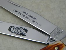 Parker Frost Japan Bone American Indians Chief Joseph Slimline Trapper Knife 1 of 1200