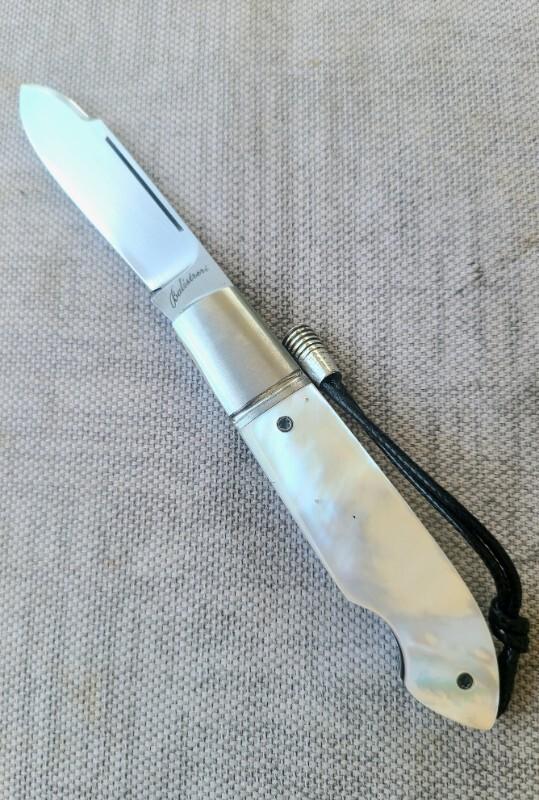 Vincenzo Balistreri Bullet Head EO..Mother of Pearl..AEB-L..liners..lanyard pin and bead..coa.slip