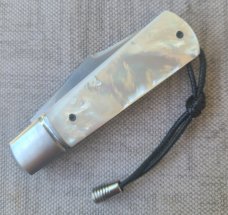 Vincenzo Balistreri Clip Large Barlow.Mother of Pearl..AEB-L..liners..lanyard pin and bead..coa.slip