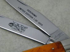 Parker Frost Japan Butter & Molasses American Indians Geronimo Slimline Trapper Knife 1 of 1200
