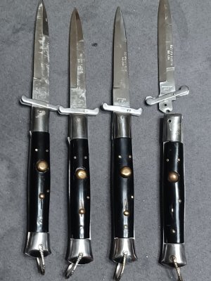 Group of four 8 34quot Rizzuto Estileto Milano For Parts or repair Moustache Guards