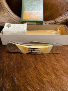 *NEW* Keen Kutter KK597 Lockback Folding Hunter Knife, USA, Stagbone, 440 Carbon Steel, Made in 2006