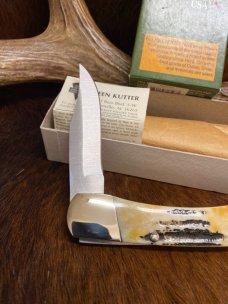 *NEW* Keen Kutter KK597 Lockback Folding Hunter Knife, USA, Stagbone, 440 Carbon Steel, Made in 2006