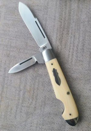 DrT Bullet Head EO Knife in Elephant Ivory..3.75..Cpm154...coa and pouch...older build..older price