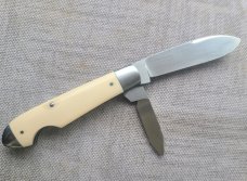 DrT Bullet Head EO Knife in Elephant Ivory..3.75..Cpm154...coa and pouch...older build..older price 