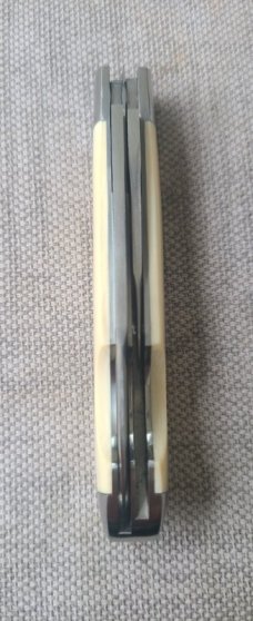 DrT Bullet Head EO Knife in Elephant Ivory..3.75..Cpm154...coa and pouch...older build..older price 