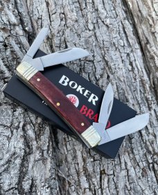 TREE BRAND BOKER ** SMOOTH BROWN BONE 1095 CARBON 4 BLADE CONGRESS