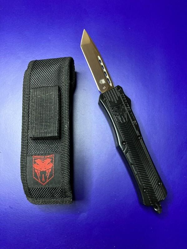 CobraTec Medium  CTK-1 Black OTF with Sheath