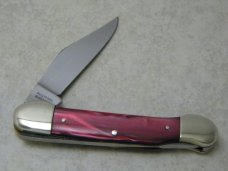 Bulldog Brand Rostfrei Solingen Germany Prototype Crest Shield Pink Pearl Lockback Canoe Knife