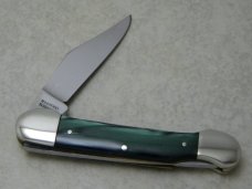 Bulldog Brand Rostfrei Solingen Germany Prototype Crest Shield Green Pearl Lockback Canoe Knife