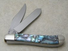 Bulldog Brand Solingen, Germany Prototype 1 of 2 English Steel Abalone Dogleg Trapper Knife