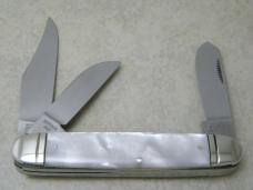 Bulldog Brand Solingen, Germany Gimp Shield Imitation Pearl Jumbo Cigar Stockman Knife