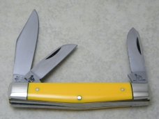 Bulldog Brand Pitt Bull Solingen, Germany Yellow Stockman Knife
