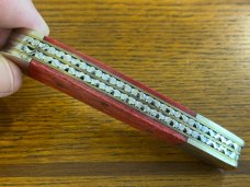 Parker-Edwards 1988 ABCA Ltd Ed 2-Blade Trapper Folding Knife w/Damascus Blade & Red Bone Scales