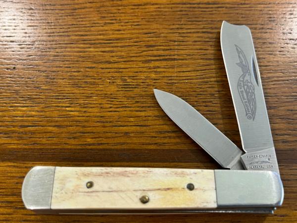 Parker-Edwards 036 2-Blade Razor Folding Knife w/Smooth Bone Scales