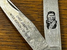 Parker-Frost "Famous Indians of the West Series II" Limited Edition Matched 4-Knife Set Japan SN#009