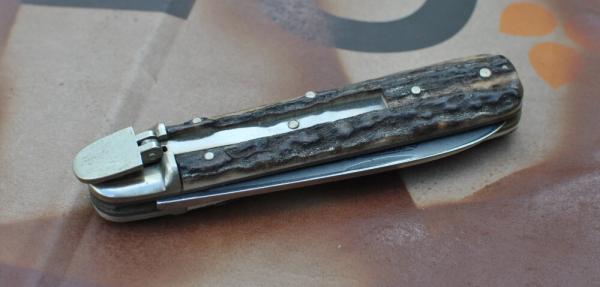 Boker Gnarly Stag Auto #715 Nickel Hardware 4 3/8" Closed 1980's Model Mint