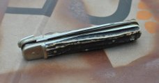 Boker Gnarly Stag Auto #715 Nickel Hardware 4 3/8" Closed 1980's Model Mint