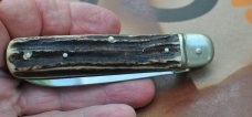 Boker Gnarly Stag Auto #715 Nickel Hardware 4 3/8" Closed 1980's Model Mint