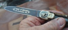 Boker Gnarly Stag Auto #715 Nickel Hardware 4 3/8" Closed 1980's Model Mint