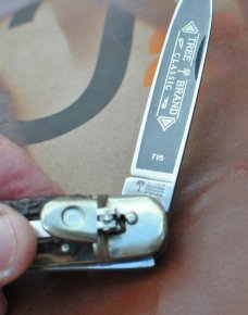 Boker Gnarly Stag Auto #715 Nickel Hardware 4 3/8" Closed 1980's Model Mint
