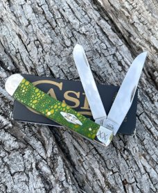 CASE XX ** SFO 2023 YELLOW GREEN BONE LIZARD SKIN DIAMOND XX SHIELD TRAPPER