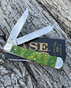 CASE XX ** SFO 2023 YELLOW GREEN BONE LIZARD SKIN DIAMOND XX SHIELD TRAPPER