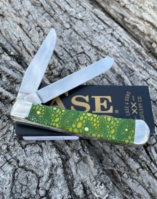 CASE XX ** SFO 2023 YELLOW GREEN BONE LIZARD SKIN DIAMOND XX SHIELD TRAPPER