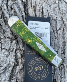 CASE XX ** SFO 2023 YELLOW GREEN BONE LIZARD SKIN DIAMOND XX SHIELD TRAPPER