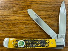 Standing Stone Cutlery SS0116SB Army Trapper Folding Knife w/Jigged Orange Bone Scales