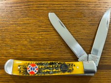 Standing Stone Cutlery SS0116SB Dixie Trapper Folding Knife w/Jigged Orange Bone Scales