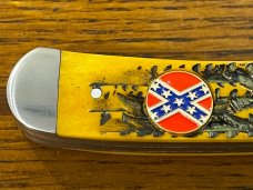 Standing Stone Cutlery SS0116SB Dixie Trapper Folding Knife w/Jigged Orange Bone Scales