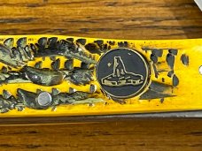 Standing Stone Cutlery SS0116SB Dixie Trapper Folding Knife w/Jigged Orange Bone Scales