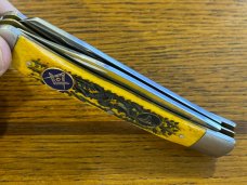 Standing Stone Cutlery SS0116SB Free Mason Trapper Folding Knife w/Jigged Orange Bone Scales