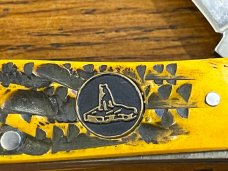 Standing Stone Cutlery SS0116SB Free Mason Trapper Folding Knife w/Jigged Orange Bone Scales