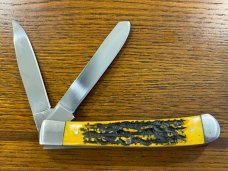 Standing Stone Cutlery SS0116SB Free Mason Trapper Folding Knife w/Jigged Orange Bone Scales