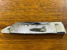 TSCO Space Shuttle Columbia Folding Knife w/Abalone Scales