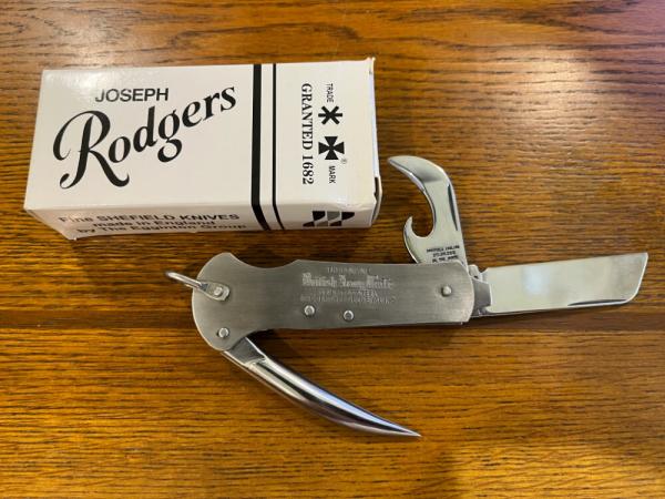 Joseph Rodgers SW3PCE/GB Stainless Steel 4-Function British Army Folding Knife England